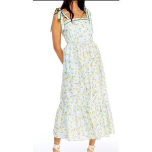 Gal Meets Glam Lemon Watercolor Maxi Tank Dress size 8